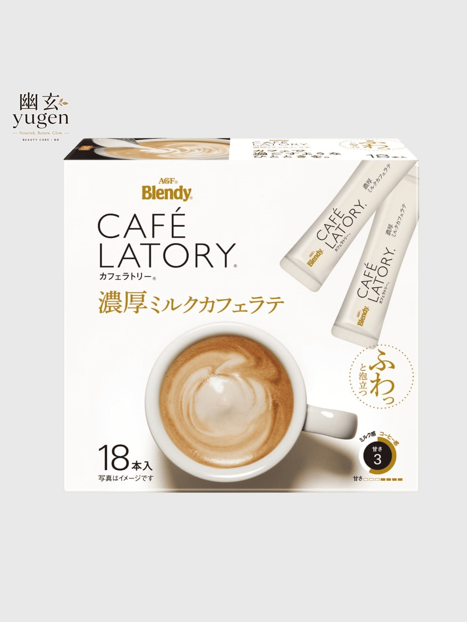 Blendy Cafe Latory Stick Rich Milk Cafe Latte 18 pieces